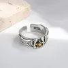 Neue Ankunft Retro Adler Flügel Sterne Design Thai Silber Männer Hip Hop Punk Party Ring Schmuck Für