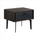 Cross Design Front 1 Drawer Wooden Nightstand, Grey and Brown