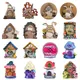 Mini Home Decorations Wood Dollhouse Fairy Elf Door Fairy Tale Gate Door Decoration Craft Ornaments