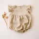 Baby Girl Clothes Summer Baby Romper Short Sleeves Linen Cotton Newborn Clothing One Piece Baby