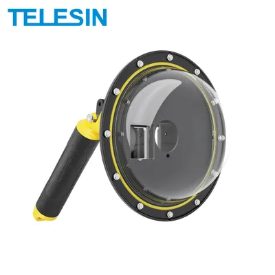 Telesin dome port für dji osmo action 4 3 wasserdichtes gehäuse mit schwimmendem griff griff bobber