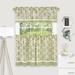 Arlington Chain Link Kitchen Curtain Set, Green, Tiers 58x36 and Valance 58x13 Inches
