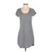 Gap Outlet Casual Dress - Shift Scoop Neck Short sleeves: Gray Print Dresses - Women's Size Small