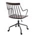 Farmhouse Adjustable Office Chair,Swivel Accent Chair with Black Metal and Casters