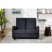 Black Upholstered Loveseat Rocking Chair for Living Room, High Back Accent Glider Rocker Chair Wingback Armchair w/ Side Pocket