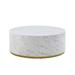 Modern Faux Marble Coffee Tables Side Tables for Living Room Accent Round Tea Tables Cocktail Tables with Gold Metal Base