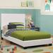 Coaster Transitional Upholstered Faux Leather Twin Platform Bed White
