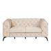 Velvet Upholstered Loveseat Sofa Modern Loveseat Sofa with Button Tufted Back