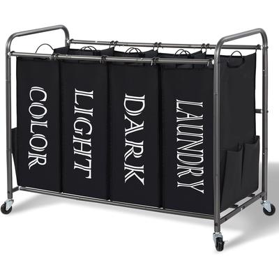 Laundry Sorter Basket with Wheels (4 Section)