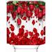 Waterproof Fabric Shower Curtain Liner Red Rose Petals Print Covered Bathtub Bathroom Curtains Includes 12 Anti Rust Hooks 71 x 78 Inches