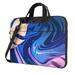 ZICANCN Laptop Case 13 inch Blue Fluid Art Psychedelic Leaf Work Shoulder Messenger Business Bag for Women and Men