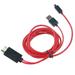 HOMEMAXS 6.5 Feet MHL Micro USB Phone to TV Cable 1080P Adapter Cable for Galaxy Black + Red