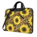 ZICANCN Laptop Case 13 inch Sunflowers Leopard Background Work Shoulder Messenger Business Bag for Women and Men