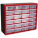 Akro-Mils 24 Drawer Plastic Cabinet Storage Organizer with Drawers for Hardware Small Parts Craft Supplies Red