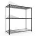 Miniyam 3 Tier Wire Shelving Unit 1050 LBS NSF Adjustable Metal Garage Storage Shelves Heavy Duty Storage Wire Rack Black