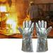 Ozmmyan Radiation Protection Aluminum Foil High Temperature Heat Long Gloves Melting Boiler Fire Welding Work Can Resist Temperature Radiant Heat Five Finger Gloves Christmas Gifts Clearance