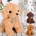 KAOU Realistic Curly Plush Dog Puppy Stuffed Doll Home Sofa Car Decor Girls Gift White