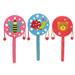 3pcs Wooden Cartoon Rattle-drums Early Educational Shaking Drum Traditional Toy Musical Instruments for Baby Infant (Random Colo