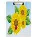Hyjoy Clipboard Beauty Sunflowers Letter Size Clipboards Refillable A4 Standard Size Hardboard with Clip PVC Board for Office Worker Coach School