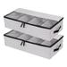 Lzobxe Storage Bins Storage Bags 2pcs Foldable Compartment Shoe Box Storage Bag Thick Cloth Transparent Storage Box