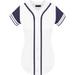 DIGITMON Women s Baseball Softball Jersey Button Down Two-Stripe Sleeve Shirts Uniform WHITEPURPLE 2X-Large