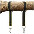 2PCS 5x150CM Hammock Tree Straps Nylon Hammock Tree Hanging Straps with Carabiner Hooks (Black Yellow)