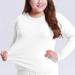 Ana Plus Size Women Thermal Underwear Top Middle High Neck Long Sleeve Casul Top