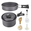 Herrnalise Camping Cooking Set 8 in1 Camping Cookware Non-Sticky Camping Pot Easy-Clean Mess Kit with Camping Set Ideal for Backpacking Stove and Backpacking Gear Perfect Camp Cooking Set Gift