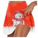 PURJKPU Christmas High Waisted Tennis Skirt for Women High Waisted Lightweight Athletic Golf Skorts Skirts with Shorts Red S