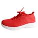 ZHAGHMIN Casual Lace-Up Tennis Shoes for Women Soft Sole Comfortable Slip On Walking Shoes Breathable Wide Width Yoga Running Sneakers Red Size9