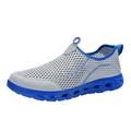 PMUYBHF Mens Running Shoes Slip on Tennis Shoes Men Size 10 Men Sports Shoes Spring and Summer Fashionable Pattern Mesh Breathable Comfortable Non Slip Soft Sole Casual Shoes