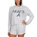 Women's Concepts Sport Cream Atlanta Braves Visibility Long Sleeve Hoodie T-Shirt & Shorts Set
