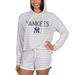 Women's Concepts Sport Cream New York Yankees Visibility Long Sleeve Hoodie T-Shirt & Shorts Set