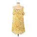 Roxy Casual Dress - Mini Keyhole Sleeveless: Yellow Print Dresses - Women's Size 6