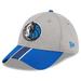 Men's New Era Gray/Blue Dallas Mavericks Striped 39THIRTY Flex Hat