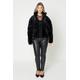 Womens Faux Fur Funnel Neck Padded Coat