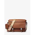 Michael Kors Hudson Pebbled Leather Messenger Bag with Pouch Brown One Size