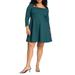 Plus Size Women's Square Neck Mini Dress by ELOQUII in Pondersoa Pine (Size 16)