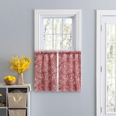 Segovia Curtain Rod Pocket Pairs by Ellis Curtains in Red (Size 100