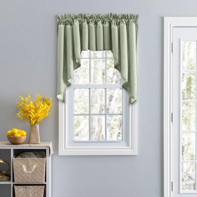 Stacey Curtain Color Lined Swag Set by Ellis Curtains in Sage (Size 126"W 36" L)