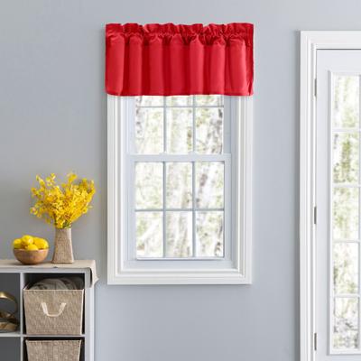 Stacey Curtain Color Lined Swag Set Filler Valance by Ellis Curtains in Red