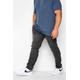 Inside Leg Size 30", Waist Size 58 Mens D555 Big & Tall Grey Tapered Stretch Jeans Big & Tall