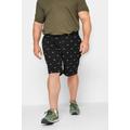 Size 36 Mens Badrhino Big & Tall Black Shark Embroidered Stretch Chino Shorts Big & Tall