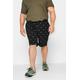 Size 36 Mens Badrhino Big & Tall Black Shark Embroidered Stretch Chino Shorts Big & Tall