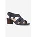 Extra Wide Width Women's Jodi Sandal by Bella Vita in Navy Textured Gore (Size 9 WW)