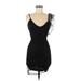 PrettyLittleThing Casual Dress - Party V Neck Sleeveless: Black Solid Dresses - Women's Size 8