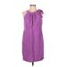 Banana Republic Casual Dress - Shift Tie Neck Sleeveless: Purple Solid Dresses - Women's Size 4