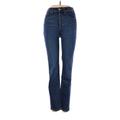 Everlane Jeggings - Mid/Reg Rise Straight Leg Boyfriend: Blue Bottoms - Women's Size 24 - Sandwash