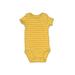 Carter's Short Sleeve Onesie: Yellow Print Bottoms - Size 3 Month