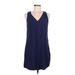 Old Navy Casual Dress - Shift V Neck Sleeveless: Blue Print Dresses - Women's Size Medium